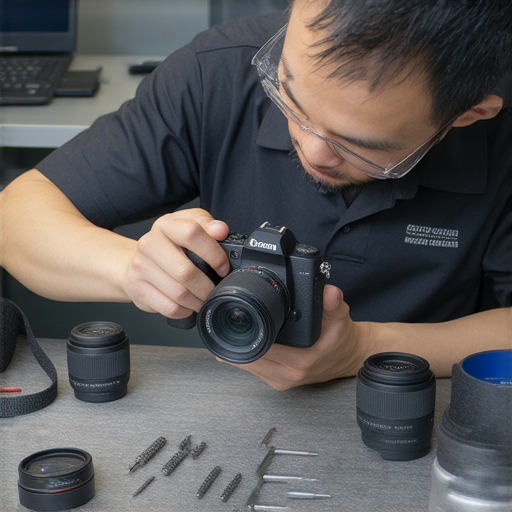 深水埗與旺角的專業相機維修服務，技術人員正在進行相機修復，展示修復技巧，吸引攝影愛好者了解最強維修秘訣及服務。