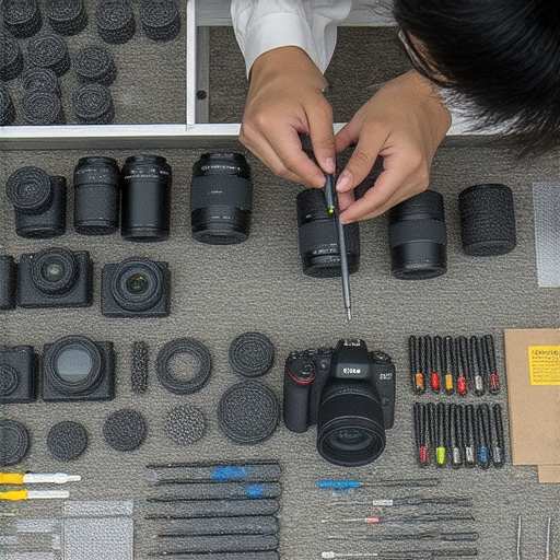 深水埗相機維修專家在旺角示範數碼相機修復技術，專業工具及零件展現，幫助攝影愛好者了解維修流程，提供高品質的相機維修服務。