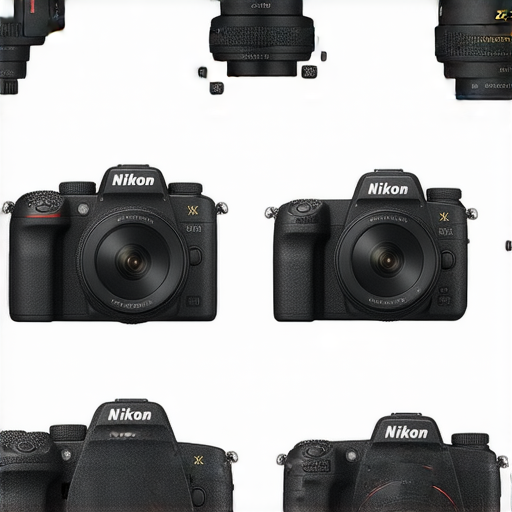 尼康相機系列展示，包括Z FC、W300、WX、X5、X7、XF等型號，特寫設計、功能及規格，捕捉尼康相機的多樣性與創新技術。