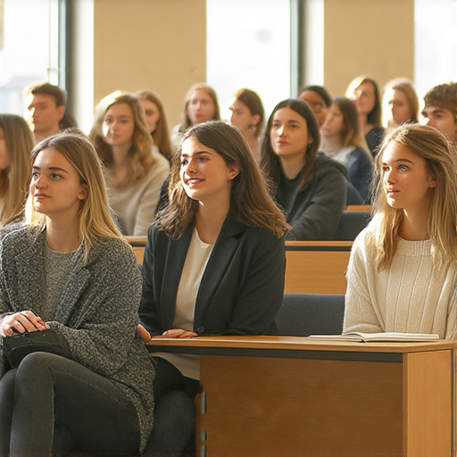提升職場競爭力的圖片，展示學員參加商業英語課程和商務英語課程，學生專心聆聽授課，強調學習商業英語的重要性，增強職場能力與交流技巧。