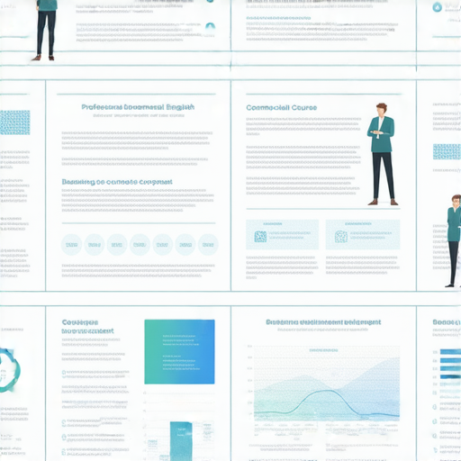 提升職場競爭力的商業英語與商務英語課程選擇指南，展示多種課程內容與學習方向，強調提高英語能力在職場上的重要性，並提供相關建議與資源，幫助職場人士提升競爭力。