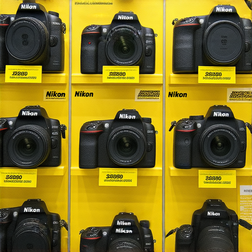 香港Nikon相機展示，搭配價格標籤及專業保養服務資訊，強調實惠購買選擇，吸引攝影愛好者了解最新優惠及服務方案，提升購買體驗。