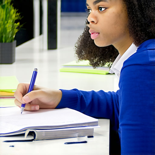 提升工作競爭力的商業英語與商務英語課程學習法，學生專注學習，桌上有筆記本和教材，背景是現代辦公環境，展示有效學習環境的專注與動力。