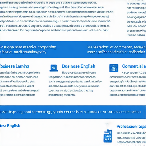 提升職場競爭力的商業英語與商務英語課程解析，展示課程大綱和學習重點，強調專業術語和實用技巧，幫助提高商務交流能力的視覺內容。