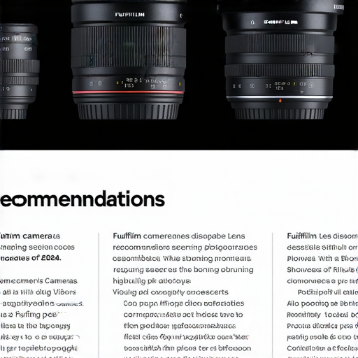 Fujifilm相機的最佳鏡頭推薦，展示2024年最值得擁有的即棄相機，捕捉精彩瞬間的必備配件，揭示Fujifilm的攝影秘密與技術優勢。