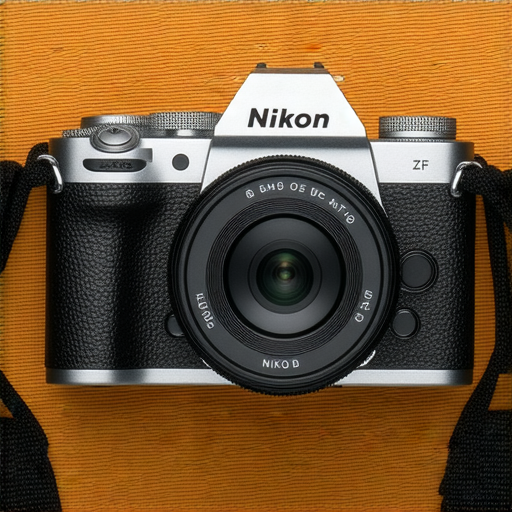 Nikon Z FC攝影機展示，強調其復古設計與現代技術結合，背景中專業攝影服務場景，吸引攝影愛好者探索獨特拍攝體驗，每一張照片皆獨一無二。