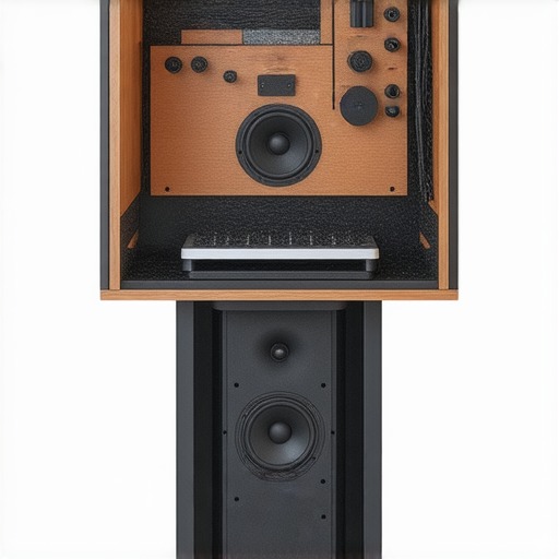 音響箱內部結構展示，揭示音響原理與設計秘密，提供提升音質方法的視覺參考，解釋音響箱材質與形狀對音質的影響。