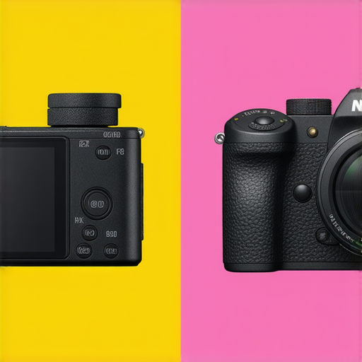 Nikon Z FC相機與Coolpix W300的對比展示，突出兩款相機的設計與功能，顯示如何提升拍攝體驗的細節，適合攝影愛好者探索新技術與創意拍攝方式。
