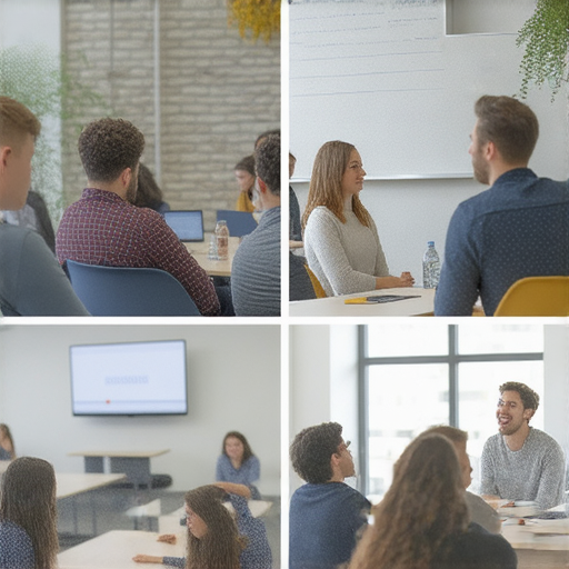 提升職場競爭力的專業商業英語課程與商務英語課程學習場景，學生積極參與討論和互動，展現專業技能提升的重要性。