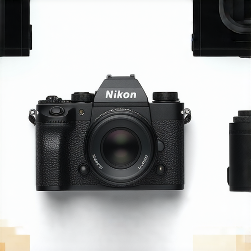 Nikon Z FC相機展示其復古魅力，旁邊為Nikon W300相機特寫，強調其隱藏功能。圖片中還有美麗的攝影作品，讓攝影更精彩，吸引專業服務了解更多。