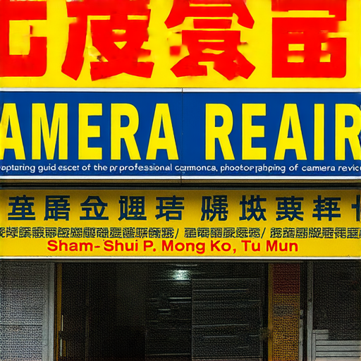 香港相機維修指南，展示深水埗、旺角至屯門的相機維修店招牌及內部環境，提供最佳選擇，適合攝影愛好者尋找專業維修服務。