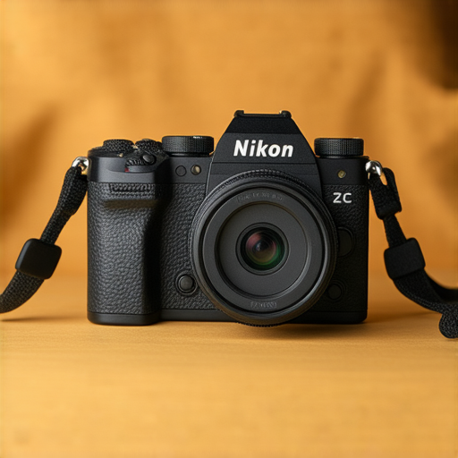 尼康Z FC相機展示，強調其獨特復古設計和專業功能，展現攝影師在創作影像藝術時的高效能，並鼓勵了解我們的專業拍攝服務。