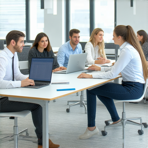 提升職場競爭力的商業英語課程與商務英語課程解析，展示學員在學習環境中的互動，強調專業英語能力的提升與實務應用，適合希望增強職場表現的專業人士。