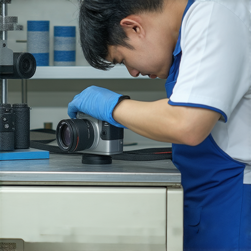 深水埗相機維修專業技師正在檢查相機鏡頭，維修環境整潔有序，展示維修工具與設備，吸引攝影愛好者了解維修秘訣與價格，探索優質維修服務的最佳選擇。