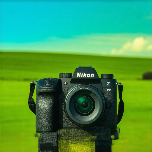 Nikon Z FC相機展示其復古設計，攝影師在使用這款相機進行拍攝，背景為燦爛的自然風景，展現絕妙攝影技巧，讓您立即探索專業服務與攝影的樂趣。