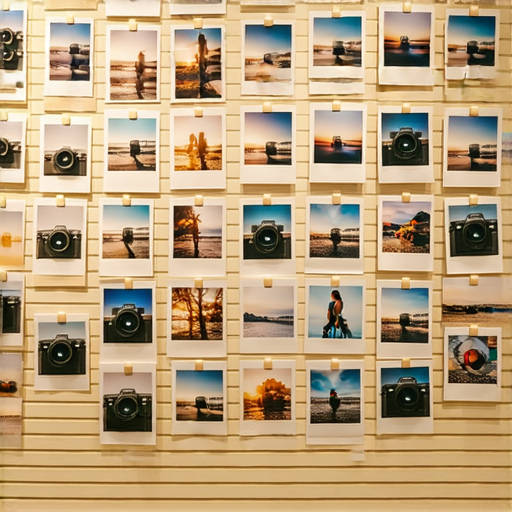 Fujifilm相機展示，強調即影即有的藝術魅力，背景中呈現色彩繽紛的照片與攝影器材，吸引初學者探索攝影的世界。