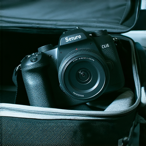 傻瓜相機放在行李箱中，展示安全托運的情境，圖片強調拍攝、重複使用和過X光的特性，探討相機在航空旅行中的安全性及注意事項。