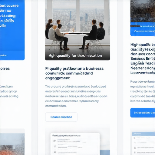 提升商業英語能力的最佳課程選擇展示，包含教材、教學場景及學員互動，強調實用性與商務英語技巧的重要性，適合想要提升職場溝通與商務談判能力的學習者。