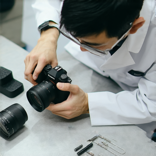 深水埗旺角專業相機維修服務，技術人員正在檢查相機，重拾拍攝樂趣，提供高效維修和專業建議，幫助攝影愛好者恢復設備功能。
