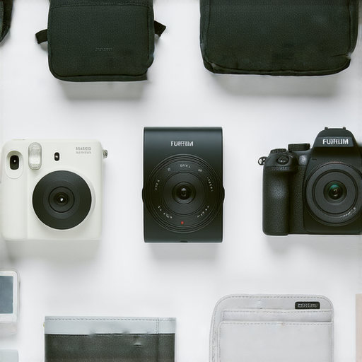 Fujifilm相機系列即影即有的產品展示，包含多款入門級相機與推薦拍攝技巧，展現其便捷性與影像質量。這些圖像適合攝影愛好者探索Fujifilm相機的魅力與功能。