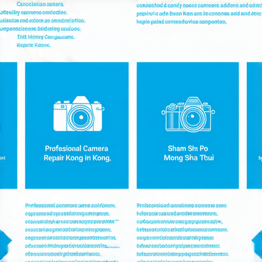 香港維修中心相機維修指南，包括深水埗、旺角及尖沙咀地址與價錢分析，提供專業服務之圖示，幫助用戶選擇最佳維修選項。
