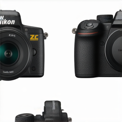 Nikon最新相機系列展示，Z FC相機與Coolpix W300特寫，突顯其攝影魅力與設計，吸引攝影愛好者探索攝影潛能，展現創意與靈活性。