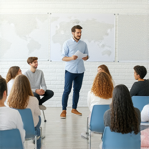 提升職場競爭力的商業英語課程與商務英語課程推薦，展示學員在教室學習，專業教師指導，環境友好，有助於增強語言能力和職場技能，提升全球商業交流能力。