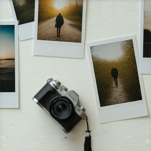 傻瓜相機展示，展現其輕便設計、托運方便性，旁邊放有幾張拍攝作品，強調這款相機的無限拍攝可能，吸引攝影愛好者的關注。