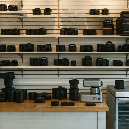 香港相機維修推薦指南，顯示深水埗、旺角及屯門的維修服務。一張展示相機維修店內部環境的圖片，整齊的工作台和專業工具，彰顯專業的維修服務。