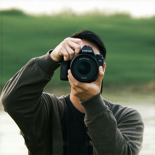 Fujifilm相機展示，專業攝影師在戶外環境中拍攝，突出即影即有的魅力與攝影技巧，意在提升攝影技術和選擇Fujifilm相機的建議。