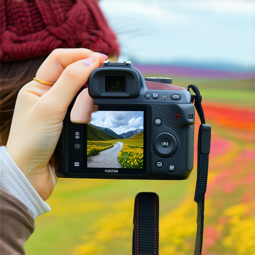 Fujifilm相機推薦即影即有功能展現，攝影師使用相機拍攝風景，展現相機操作的魅力，適合攝影新手的入門指南，捕捉生活中美麗瞬間的完美選擇。