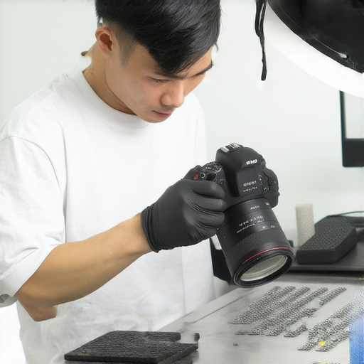 深水埗與旺角的相機維修專家專業服務及獨家課程介紹，圖片展示技術人員進行相機維修過程，展示專業工具和設備，突出我們的專業性與服務品質。