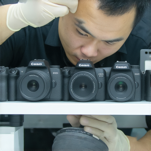 香港專業相機維修服務推薦與課程指南，展示維修過程的專業技術人員，提供相機檢查和維修工具，適合攝影愛好者與專業人士深入了解維修技巧。