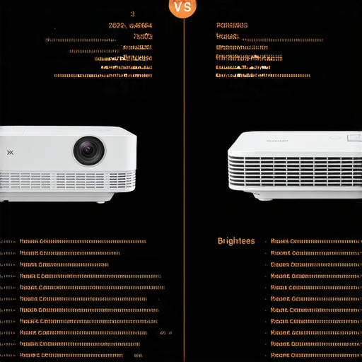 2023家用投影機比較圖，展示小米投影機2與3的外觀、規格，及推薦的小型互動投影機，適合家庭娛樂和商務演示，強調亮度與解析度的差異。