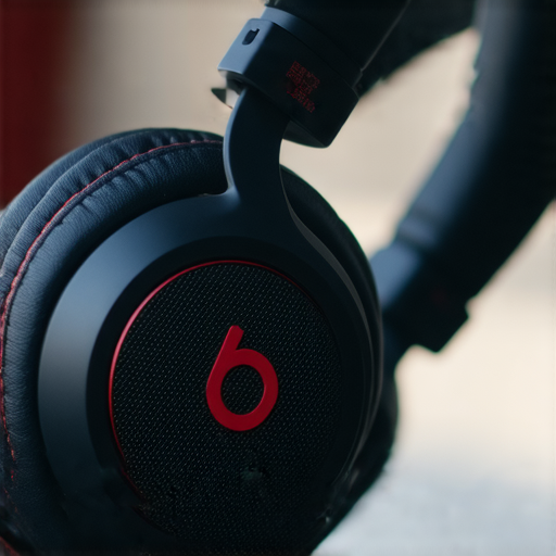 Beats耳機特寫，展現高品質音質設計，提供極致音樂體驗，適合音樂愛好者使用，探索音樂的每一細節，解密專業性能與風格！